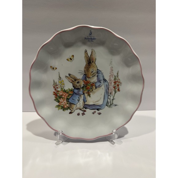 Zrike Other - Beatrix Potter Peter Rabbit Scalloped 10 ¾" Dinner Plate with Pink Edge